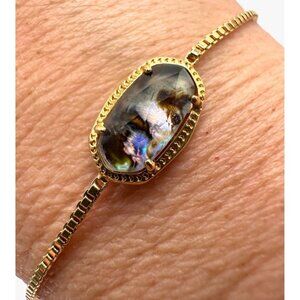Abalone Gold Tone Adjustable Size Bracelet